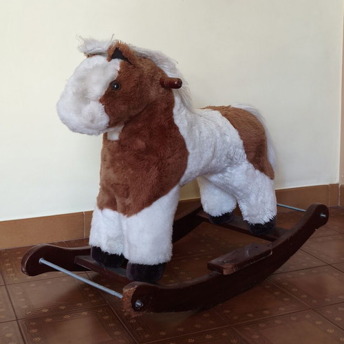 Vintage Mulholland & Bailie rocking horse used with wooden base