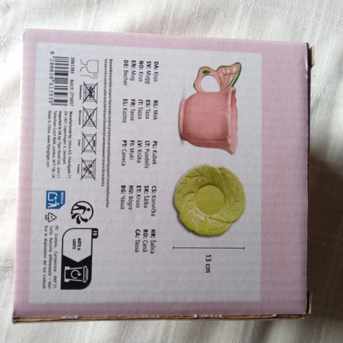 Pink butterfly cup and saucer set new