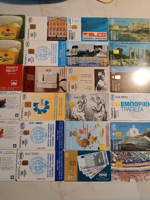Τηλεκάρτες μεταχειρισμένες, πακέτο 32 τεμαχίων, 1993-2003, χωρίς τιράζ