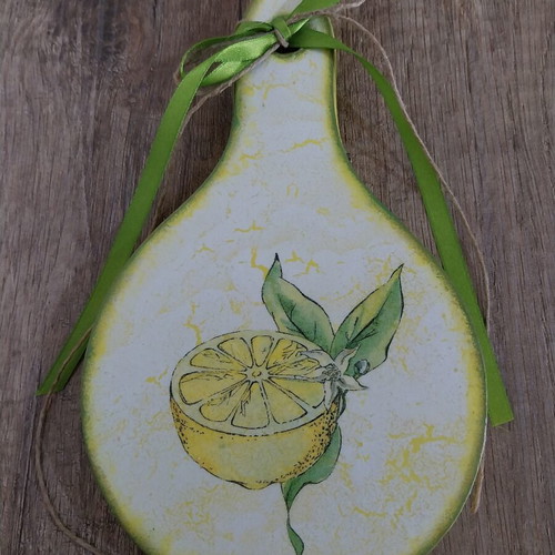 Decorative cutting board with lemon handmade, new