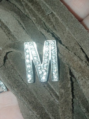 Silver pendant for necklace letter M used