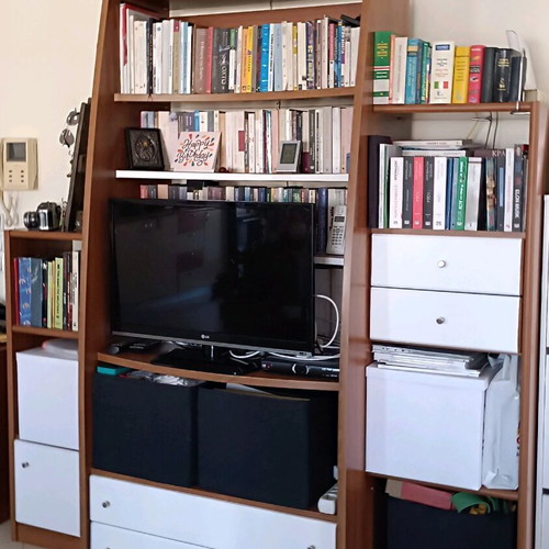 Neoset bookcase used with space for TV