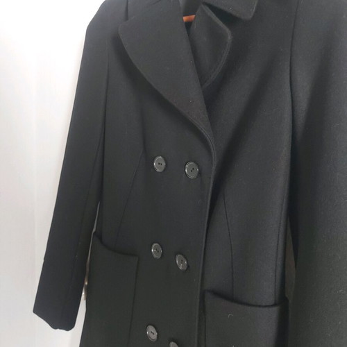 Zara wool coat black like new with double button row