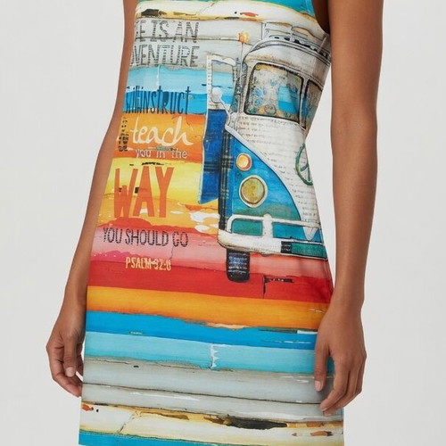 VW Bus Sleeveless Mini Midi Dress New, Polyester, S/M L/XL