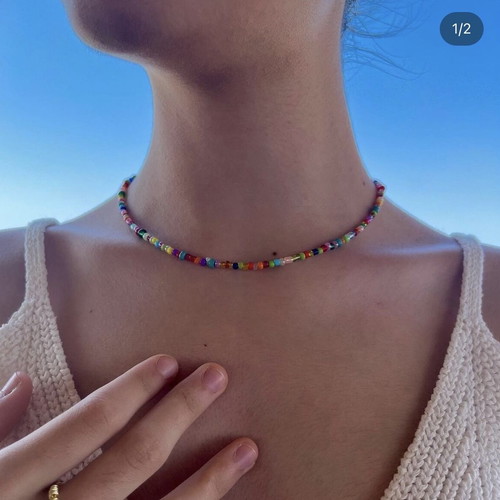Beaded necklace handmade with love