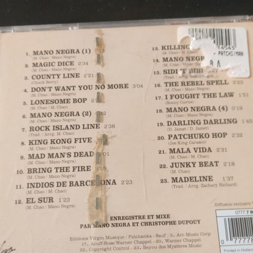 Mano Negra In the Hell of Patchinko CD, punk