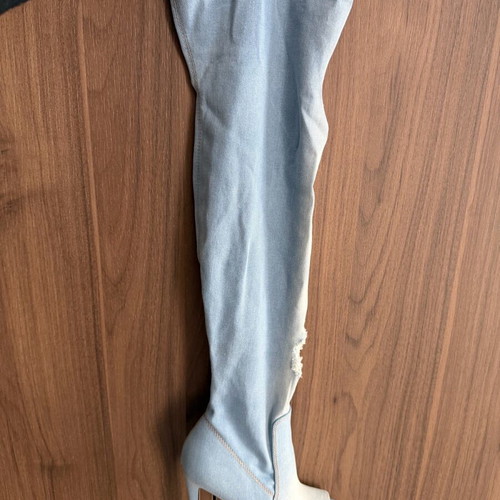 Denim over-the-knee boots like new, size 38