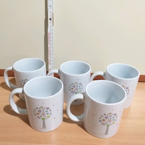 Ceramic mugs like new, set of 5 pieces