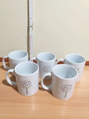 Ceramic mugs like new, set of 5 pieces