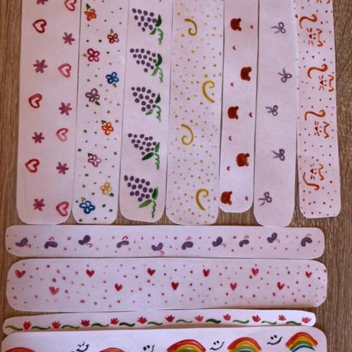 Set of 12 Hand-Painted Bookmarks with Protective Coating