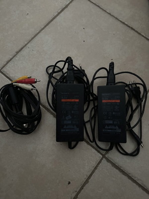 PS2 power adapters and TV cable used, genuine