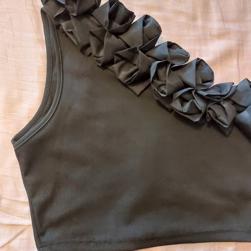 Shein top medium with one shoulder black like new