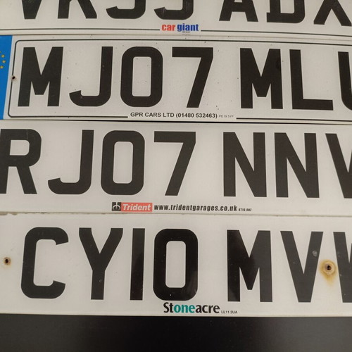 Collectible English car license plates used, set of 6