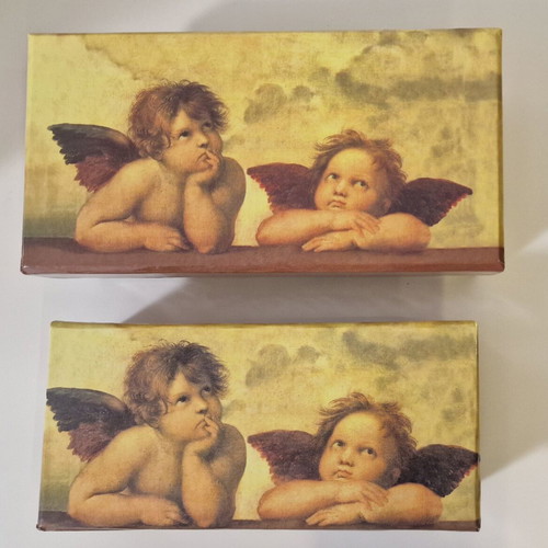Decorative angel boxes set of 2, like new