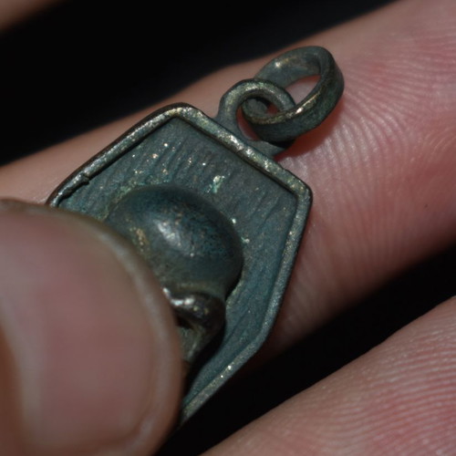 Coffin pendant silver-plated bronze used, late 19th century