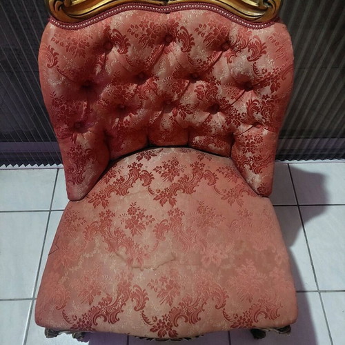 Antique armchairs used, set of 2, with slight fabric wear