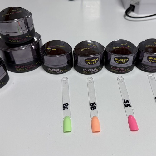 Brillbird gels new, hard gel, french gel, no file builder gel, tip glue gel