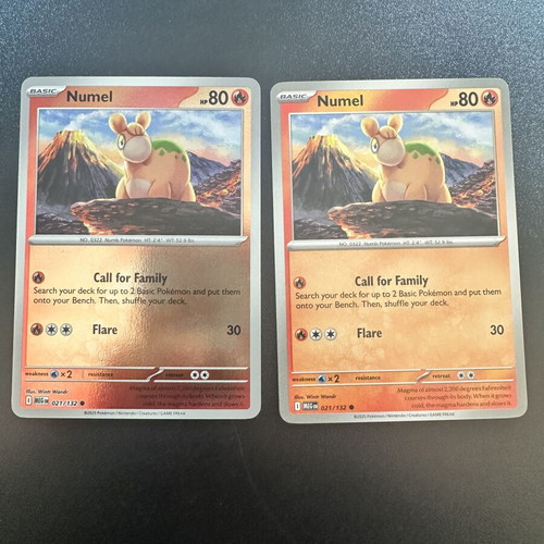 Numel 021/132 Mega Evolution Pokemon cards, normal and reverse