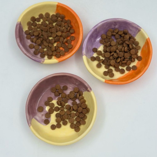 Handmade ceramic bowls set of 3, new, multicolor