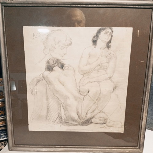 Classic nude study drawing by G. Andreou