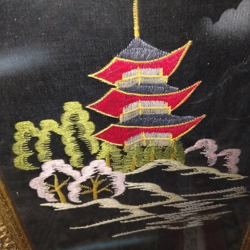 Embroidered frame with Japanese embroidery used, 47×29 cm