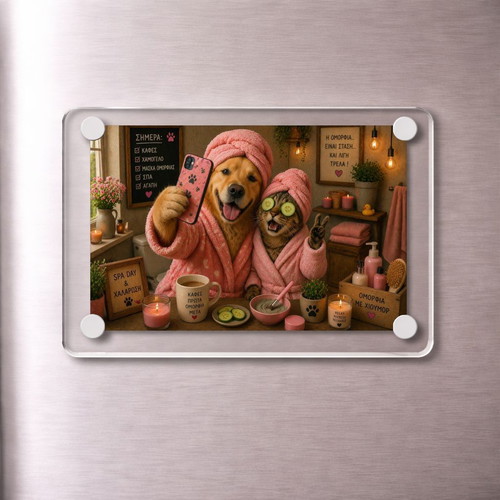 Acrylic fridge magnet Spa Day Besties new