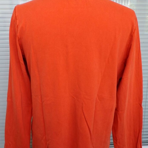 Napapijri Mens Graphic Long Sleeve Polo Shirt used, size L, orange