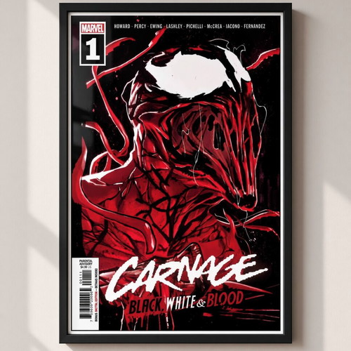 Carnage Marvel 30x40 framed comic poster Black White & Blood