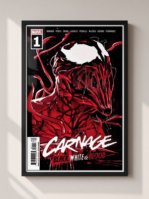 Carnage Marvel 30x40 framed comic poster Black White & Blood