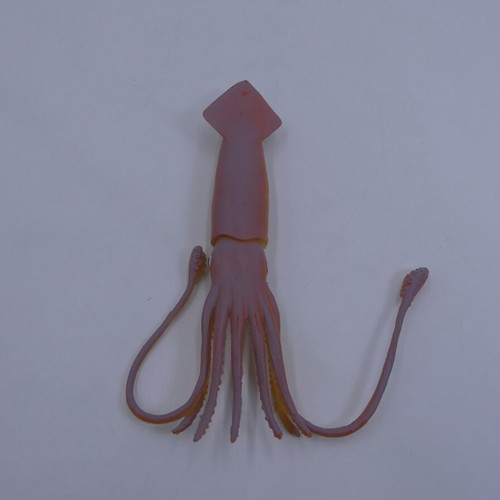 Pink Squid Toy Calamari figure used, plastic toy 5.5"