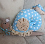 Snail fabric Tilda doll new, room decoration
