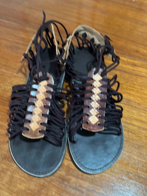 Leather sandals like new, size 37, brown