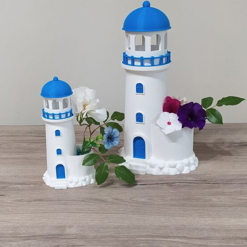 Large Cycladic Lighthouse 3D Printed Decorative Planter New