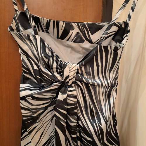 Toi&Moi dress used, black and white satin, size S