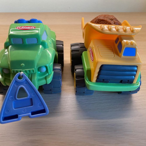 Playskool toy cars used, pack of two with retractable cord