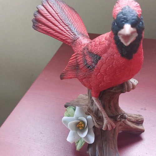Lefton Decorative Bird Red Cardinal new with base