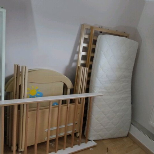 Baby bed with dresser used, wooden construction
