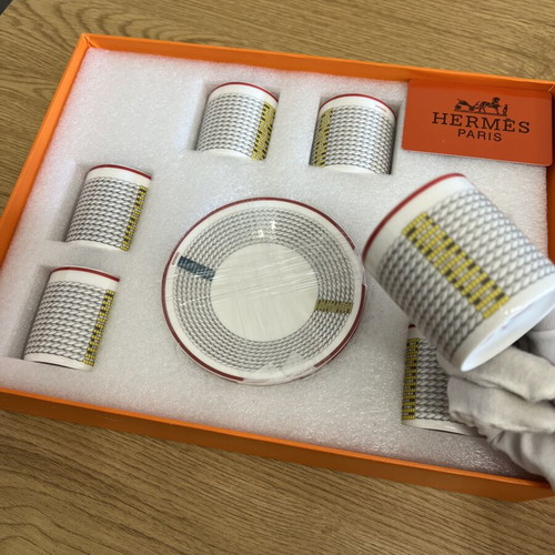 Hermes coffee set for six, 100% porcelain