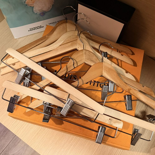 Wooden hangers with clips, pack of 9, IKEA