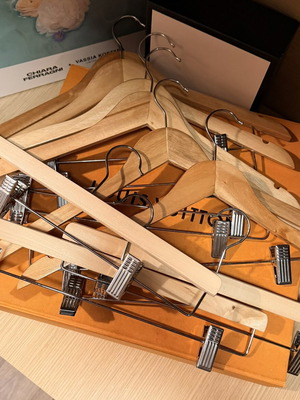 Wooden hangers with clips, pack of 9, IKEA