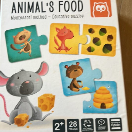 Animal's Food Montessori Puzzle 28 Pieces Like New