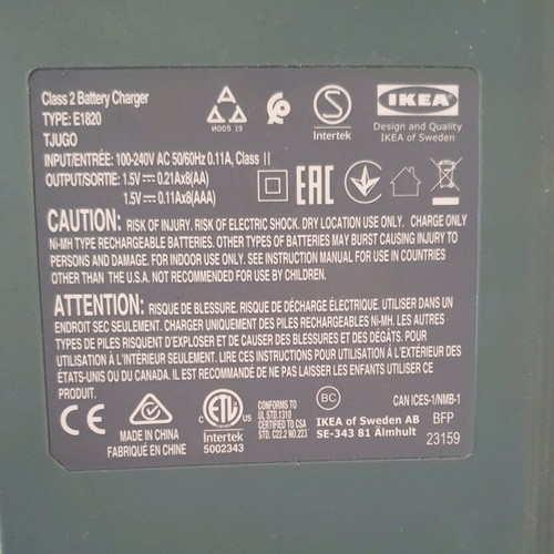 Charger for up to 8 IKEA batteries