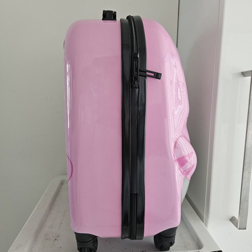 Lightweight pink children's cat suitcase trolley