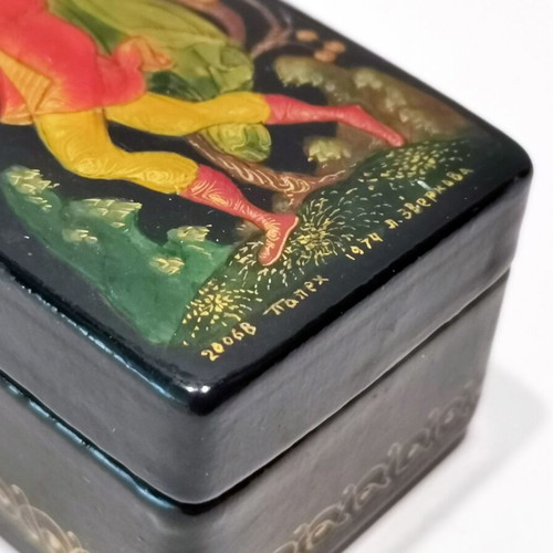 Russian lacquer box used with painting Ivan Tsarevich and the Firebird