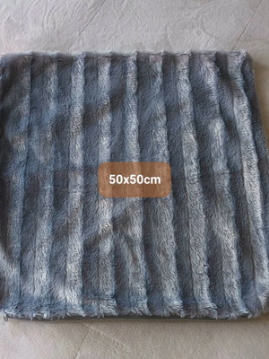 Meradiso Pillowcase 50x50cm like new, gray with furry texture