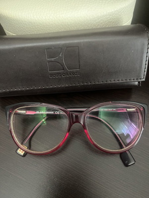 Boss Orange vintage myopia glasses, fuchsia with case