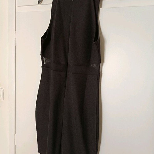 Only One black mini dress with transparent details like new, size M