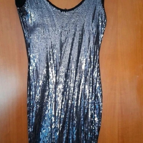 Evening mini dress with silver sequins like new