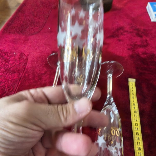 Millennium 2000 champagne glasses set of 4, collectible