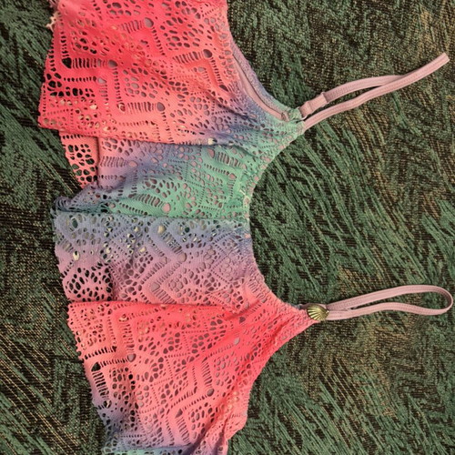Girls' swimsuit used, colorful, age 7